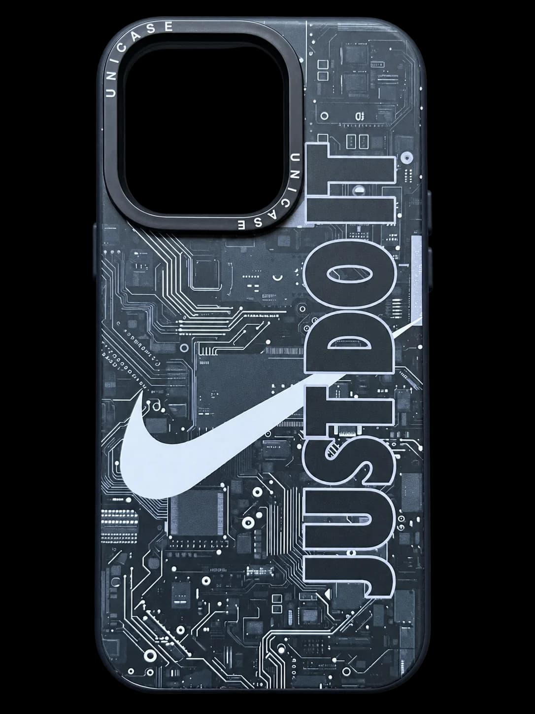Circuit print case labelled for iPhone 16 Pro