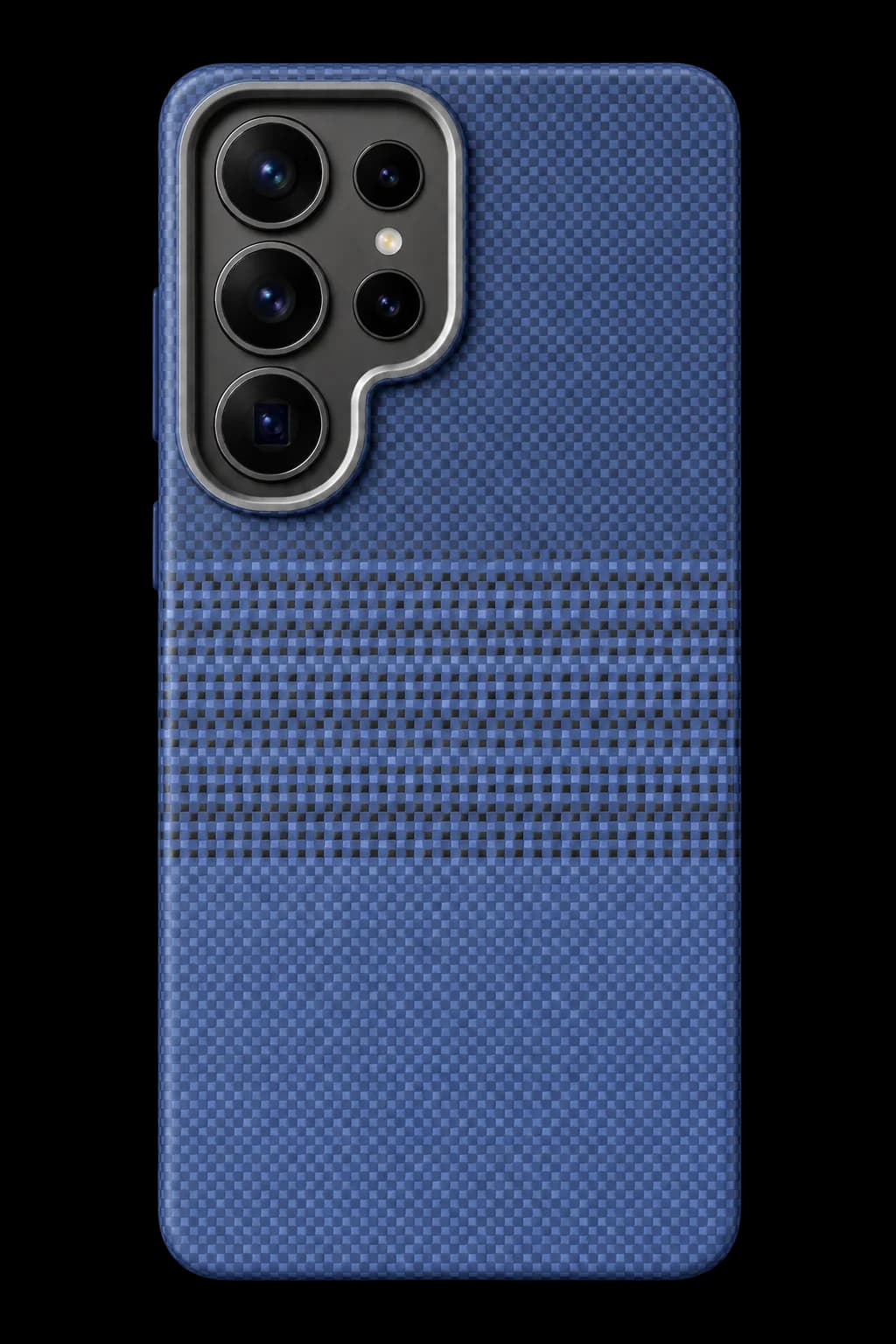 Blue woven band case on a rendered Samsung S26 Ultra
