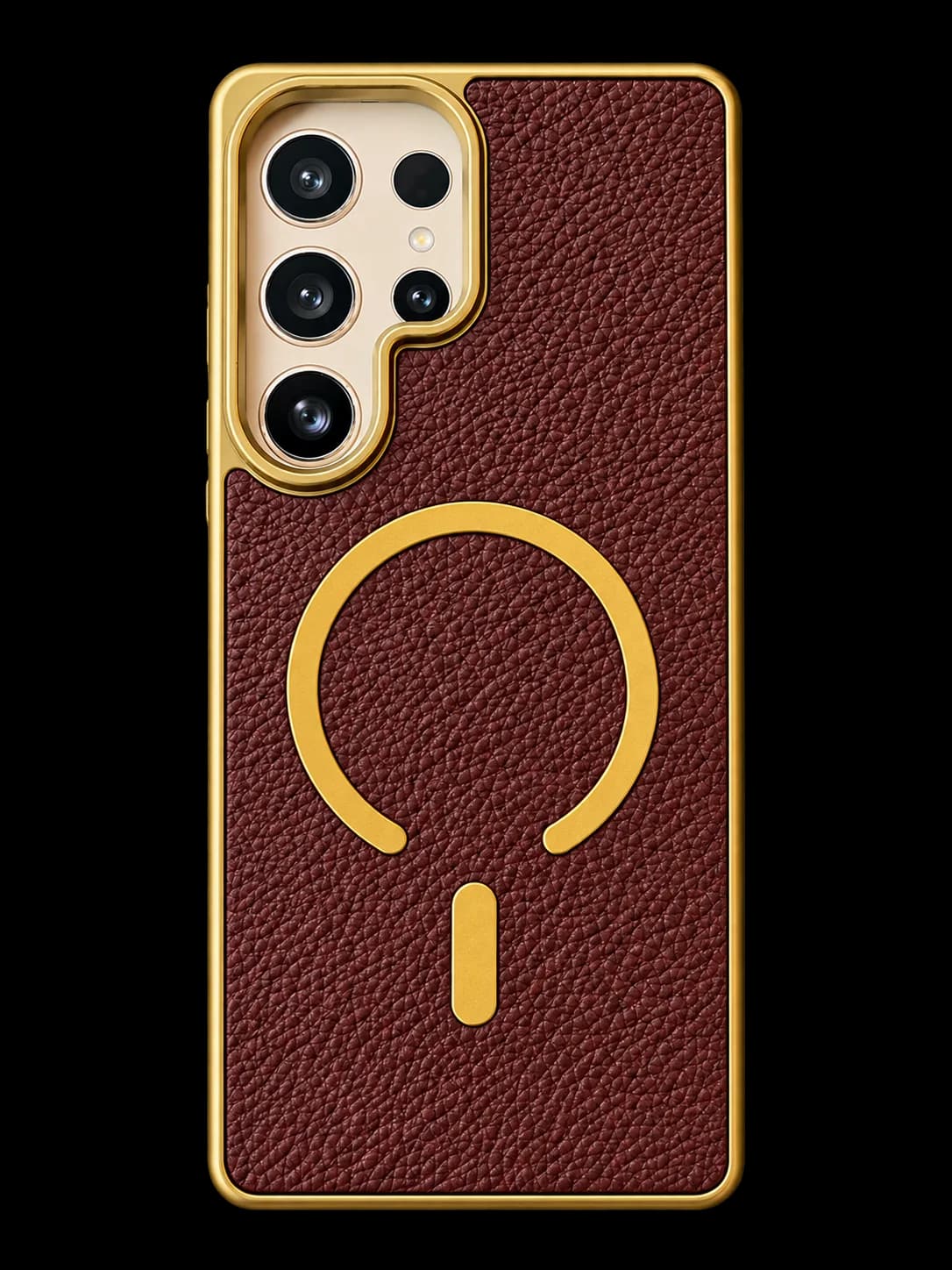 Burgundy leather phone case