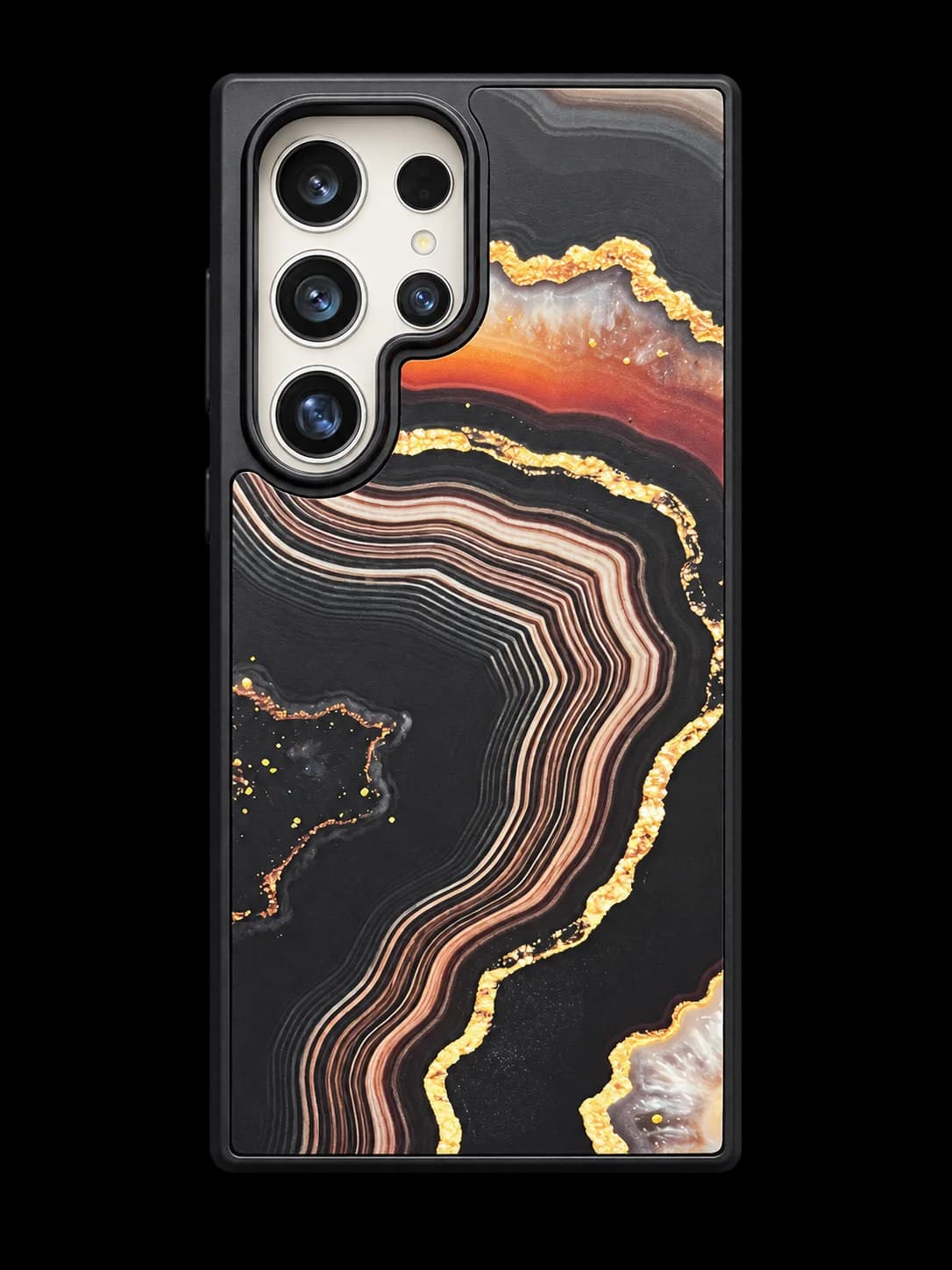 Black marble phone case
