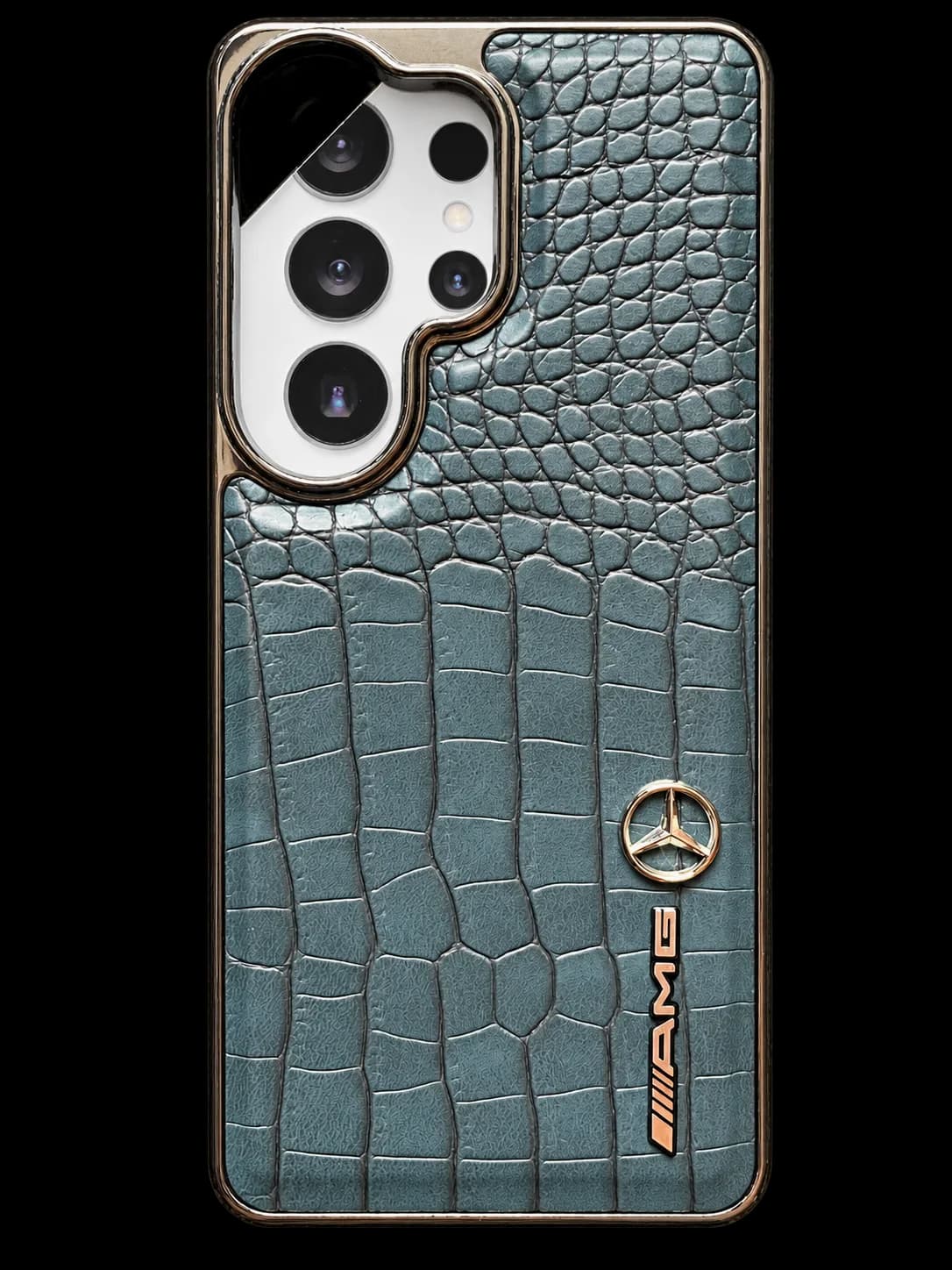 Teal croc texture phone case