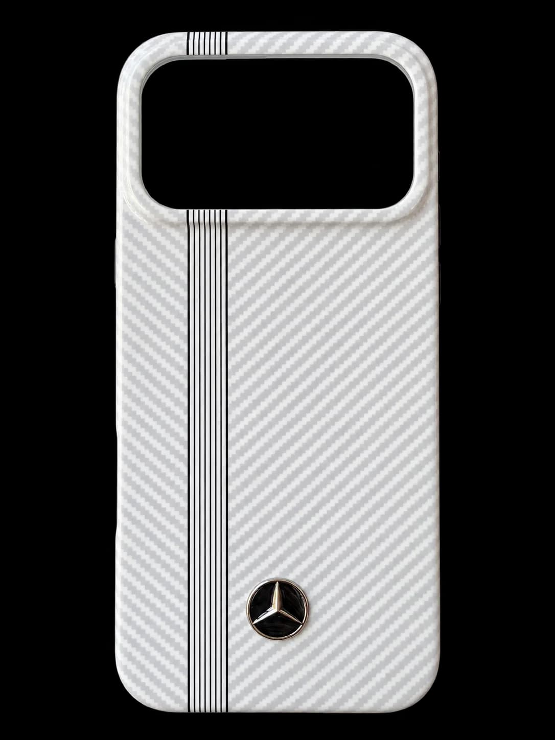 White carbon stripe phone case