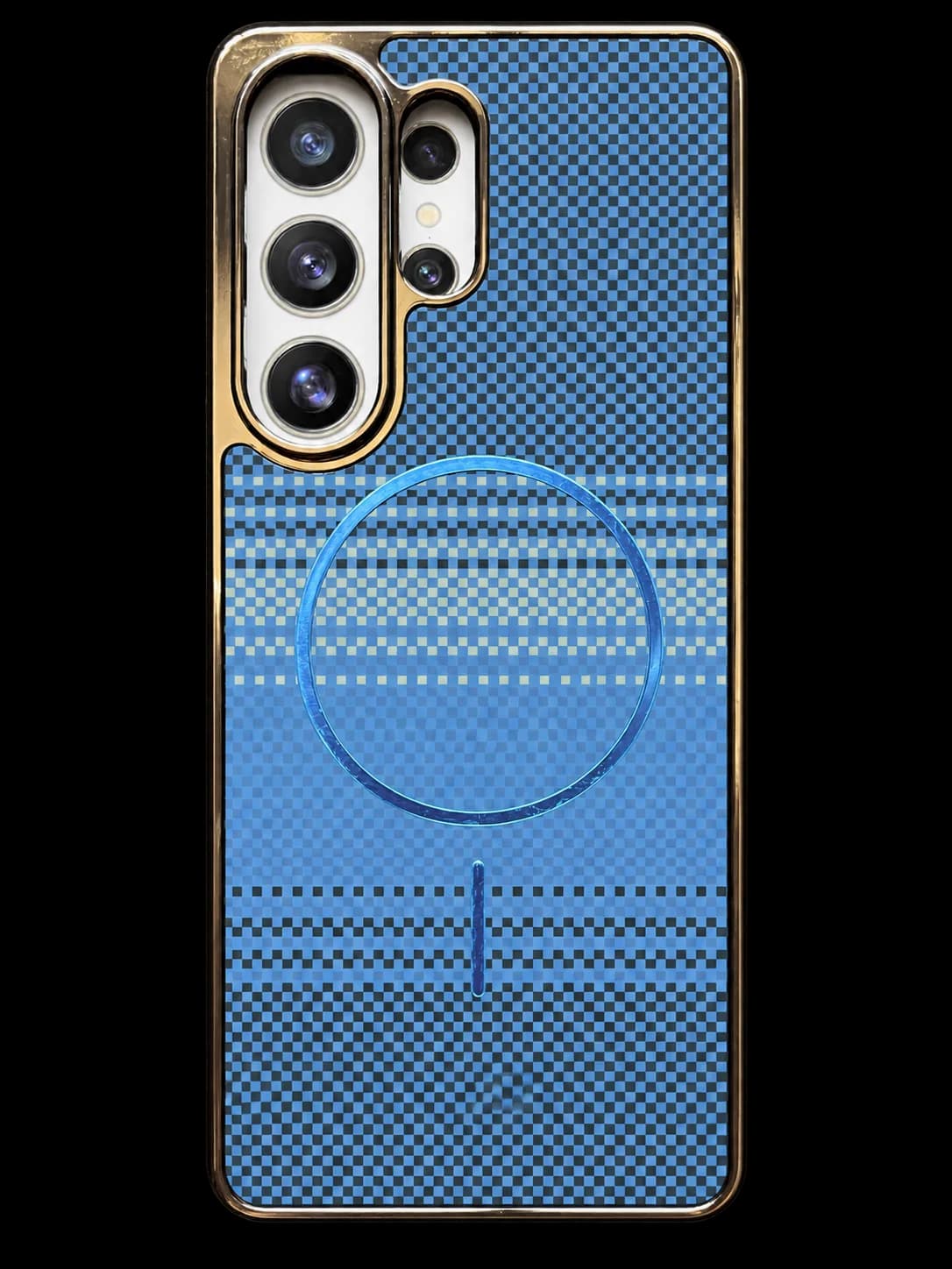 Blue woven ring phone case