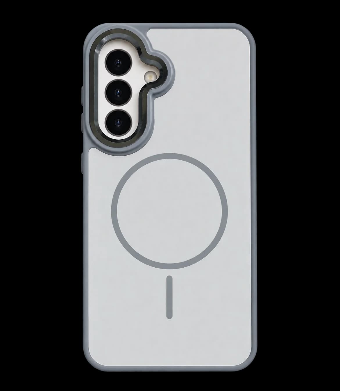 Silver magnetic ring phone case